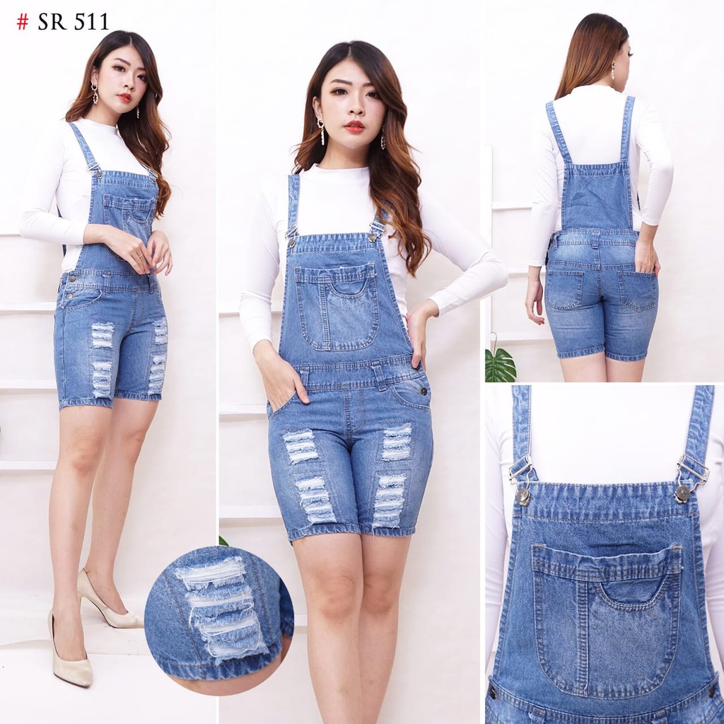 CELANA KODOK OVERALL JEANS PENDEK  SOBEK WEARPACK 511 M 