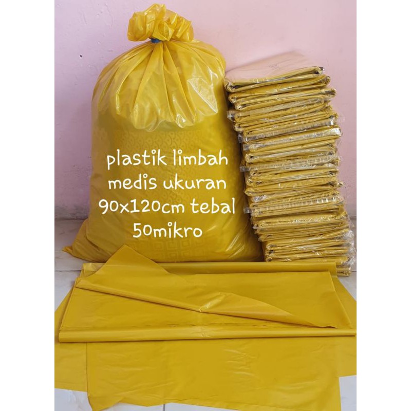 plastik sampah medis 90 x 120 cm kuning