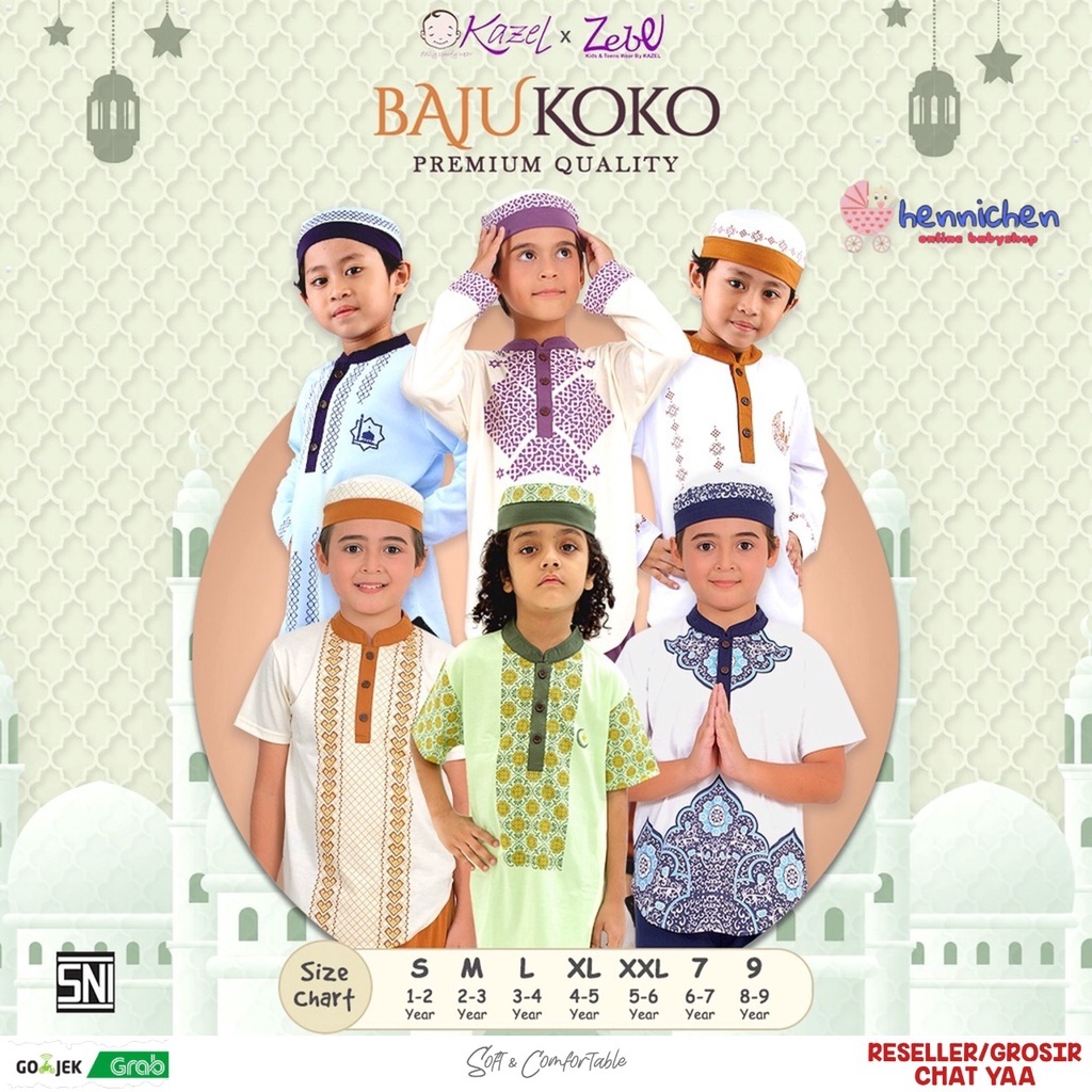 PROMO 7.7 PROMO LEBARAN KAZEL BAJU KOKO + PECI ANAK BAJU LEBARAN X ZEBE SETELAN BAJU KOKO ANAK + PECI PREMIUM QUALITY PAKAIAN MUSLIM BAJU LEBARAN ANAK LAKI LAKI 1 - 9 TAHUN