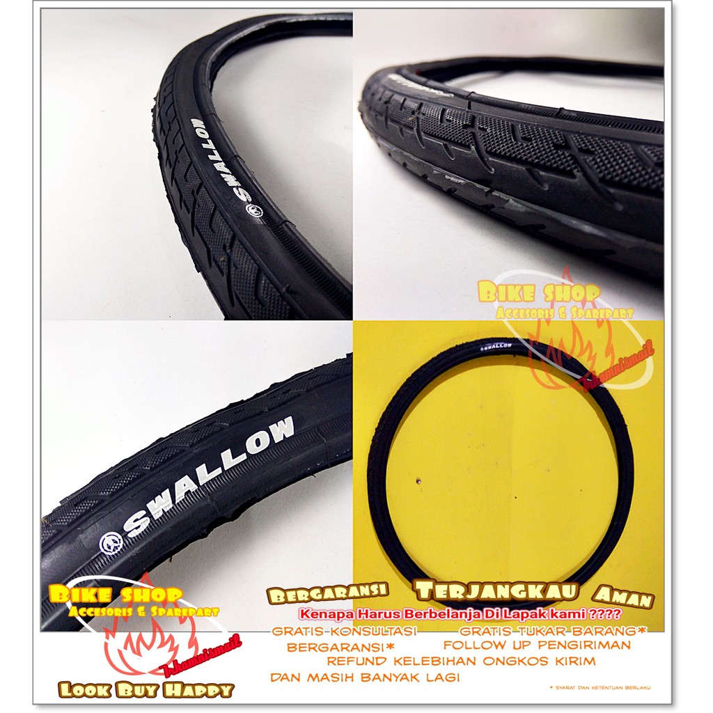 Ban Luar TIPIS ASPAL Sepeda Dewasa MTB Swallow 26 X 1.15 Road