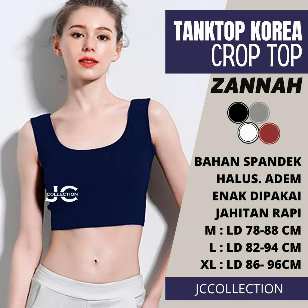 Tanktop Singlet Dalaman Cropped Wanita Gaya Korea Zannah / Kaos Tanktop Crop