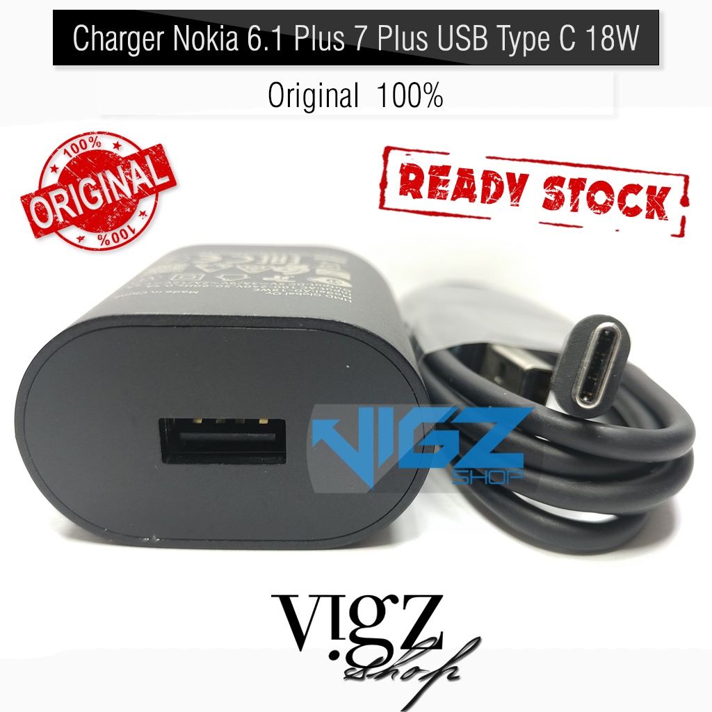 Charger Nokia 6.1 Plus 7 Plus USB Type C 18W Original 100%