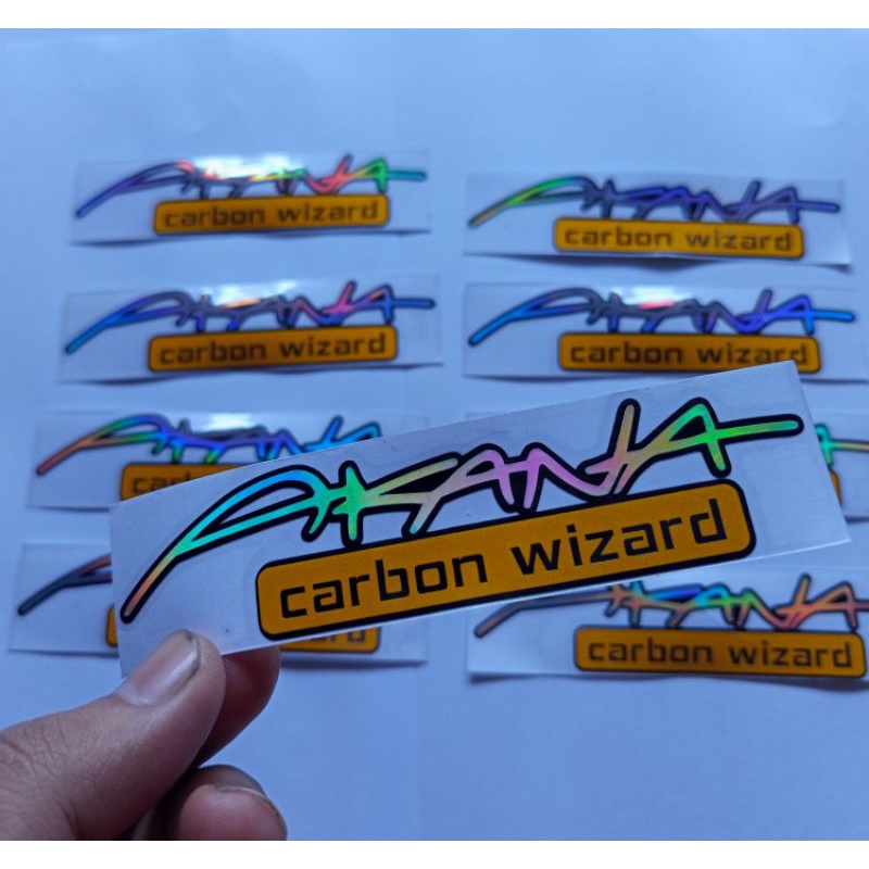 Sticker Stiker Motor Cutting Hologram AKANA CARBON WIZARD