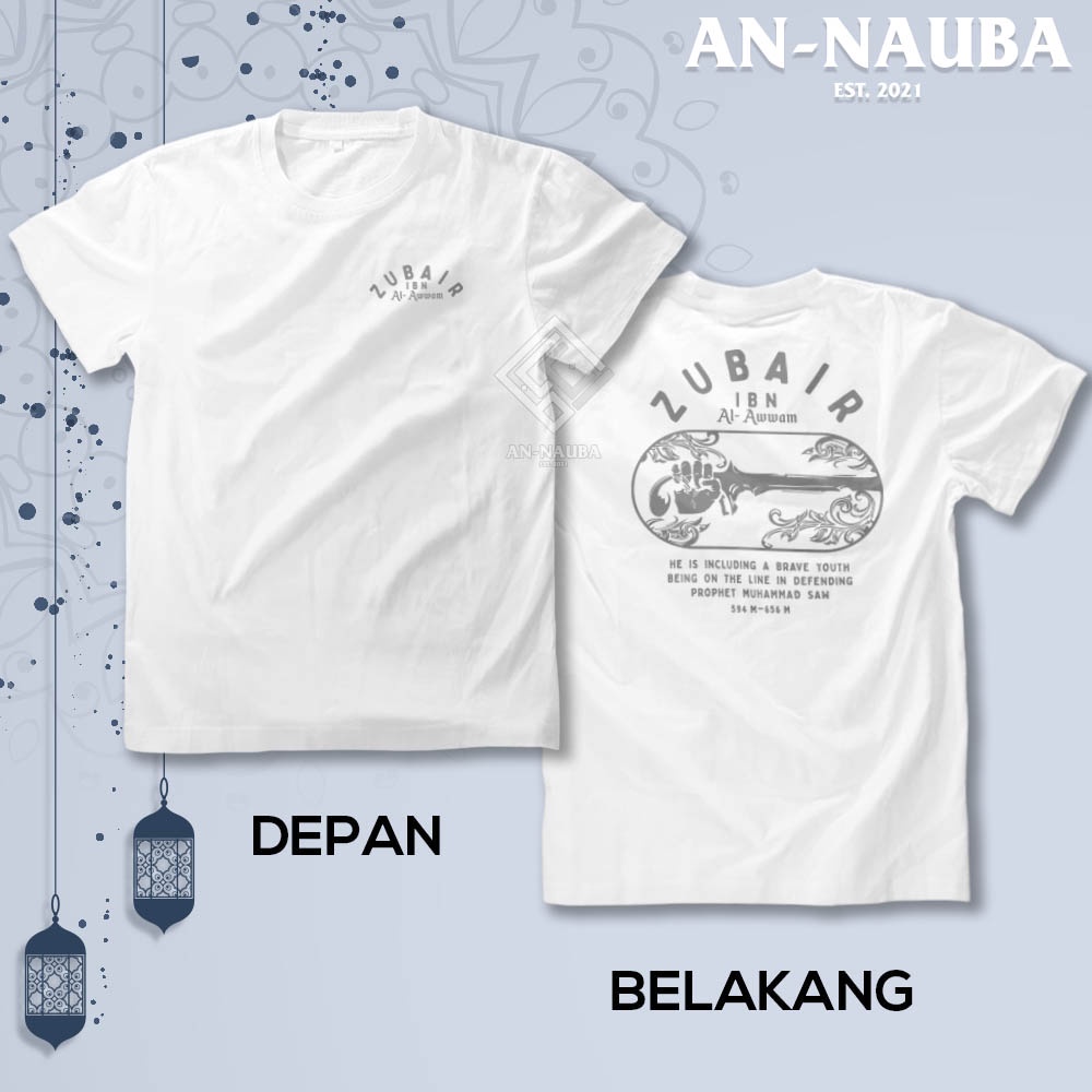 Kaos Dakwah Islami Sahabat Nabi / ZUBAIR IBN AL AWWAM TSHIRT / Baju Distro Santri Muslim [AN-6514]-1
