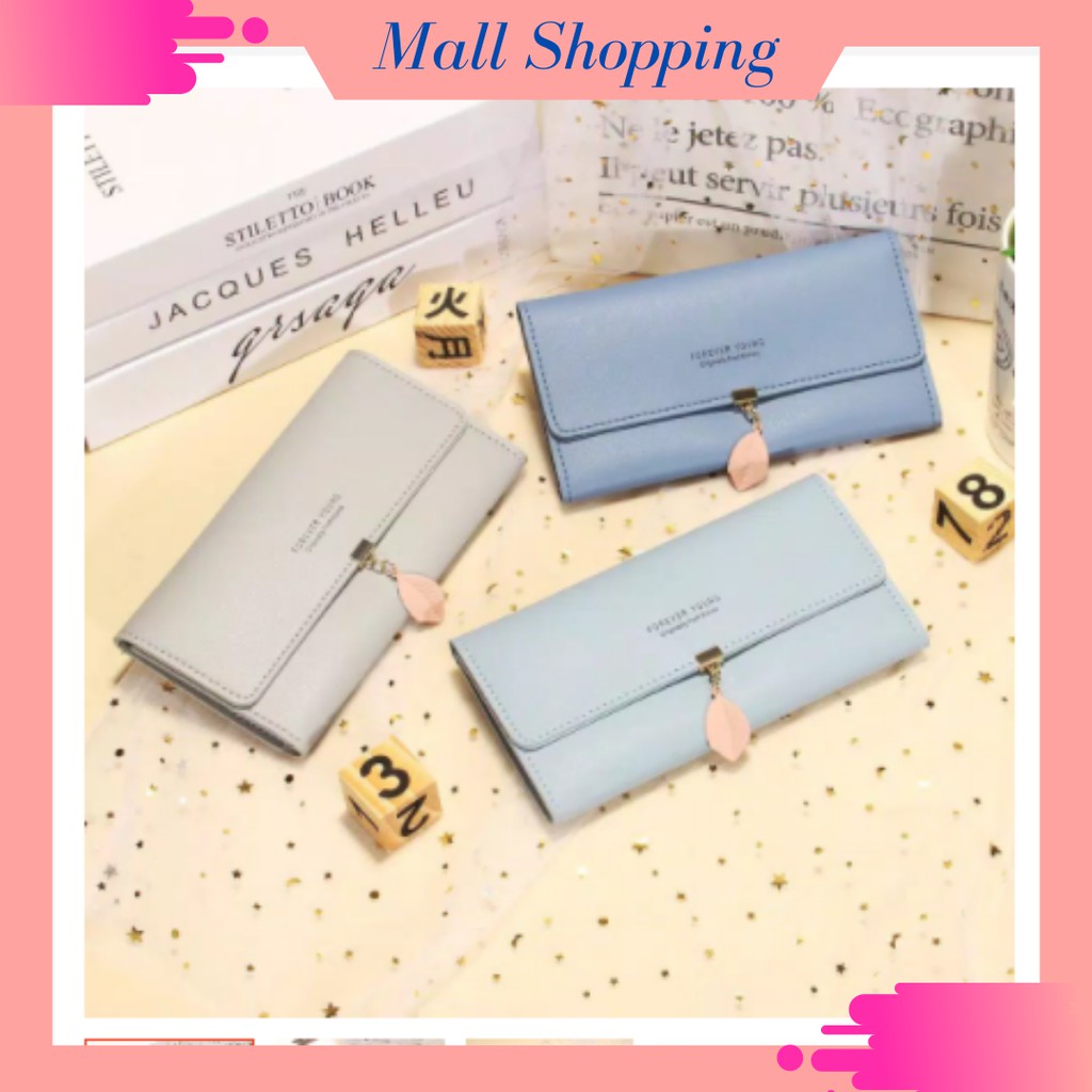 (COD) Dompet Kulit Wanita Kualitas Impor Dompet Panjang Tipis MALL SHOPPING