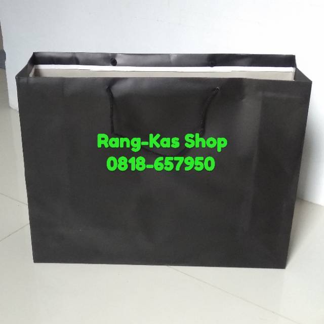 

Paperbag HITAM Landscape JUMBO karton Tebal Laminating doff