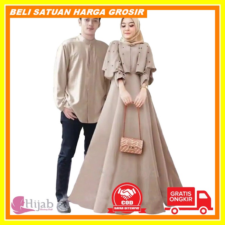 Gamis Couple Gamis Coupel Pasangan Kekinian Dress Lamaran Baju Tunanga Muslim Couple Terlaris Carit