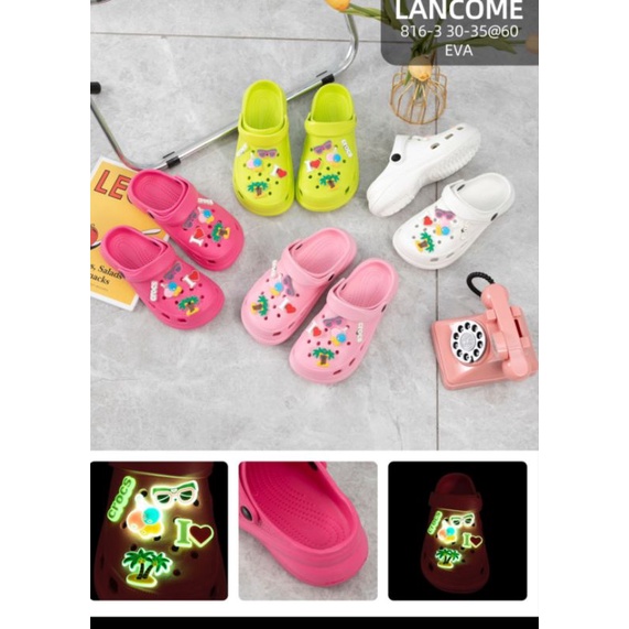 Sandal Baim Crocs Anak /Sandal Baim Wanita Bunda Jibbitz Couple /Sandal Baim Jibbitz Eva Karet Empuk