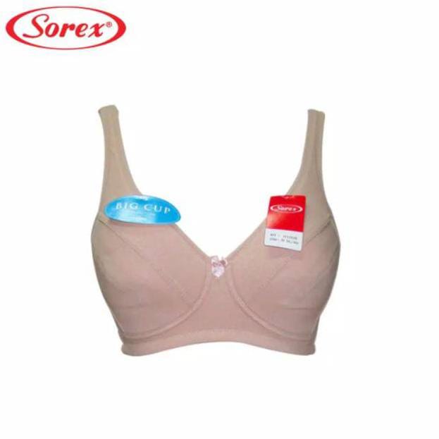 BH Sorex 01008 Bra Wanita Big Cup(B) Tanpa Kawat Dan Busa tipis Kait 3 Jumbo Bahan Katun Menyerap Keringat