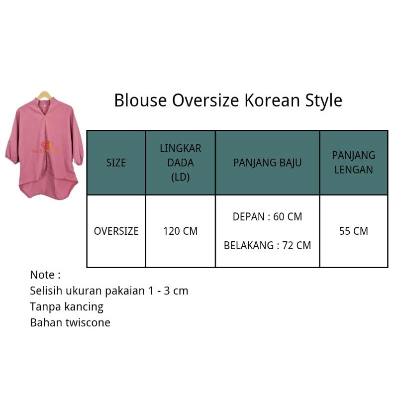 Atasan Blouse Oversize Wanita Korean Style Polos Kantoran