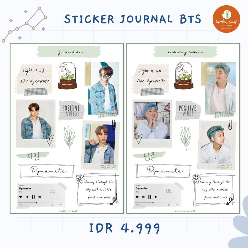 

STICKER BTS JOURNAL DYNAMITE STICKER BOYFIE BTS AESTHETIC