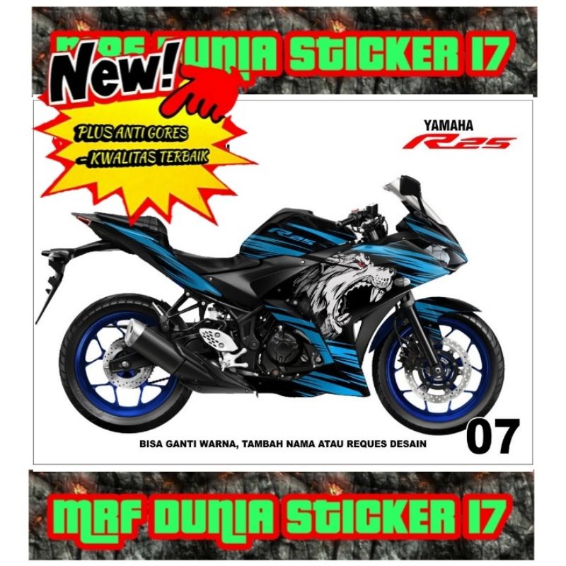 Sticker decal Yamaha R25 Full Body dekal Yamaha R25 Stiker Decal Yamaha R25 Modif 07