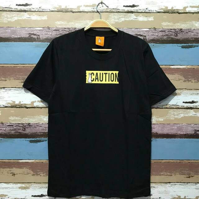 KAOS TSHIRT - FUCKING RABBIT CAUTION BLACK HIGH PREMIUM