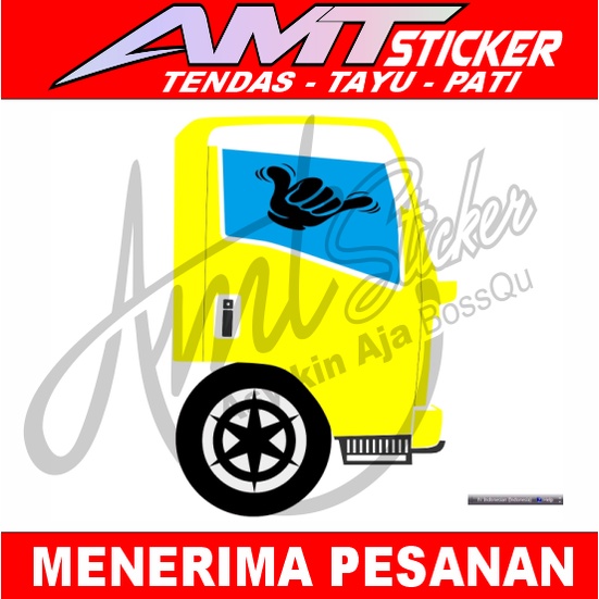 Stiker Blok Kaca Samping Truk Giga Stiker Blok Kaca Biru Warna Bisa Diganti