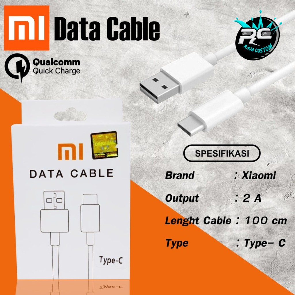 BM001 MI9 WHITE XIAOMI KABEL DATA NEW MODEL REDMI 9A 9C NOTE 8 9 10 PRO MI9 TIPE C USB RJ3917