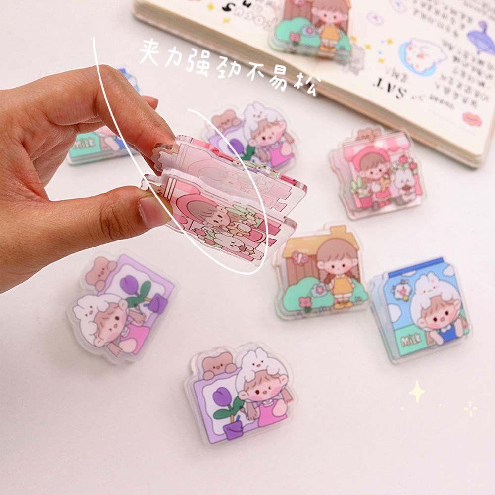 Mxbeauty Memo Klip Kawaii Magazine Penjepit Kertas Tetap Klip Tagihan Alat Tulis Siswa Folder Square Clips