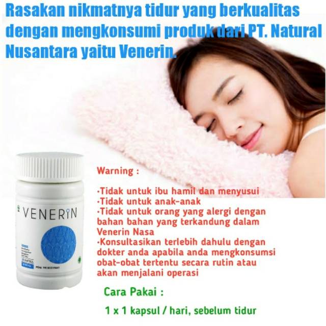 Venerin Obat Susah Tidur Insomnia Obat Tidur Obat Penenang Herbal Alami Nasa Shopee Indonesia