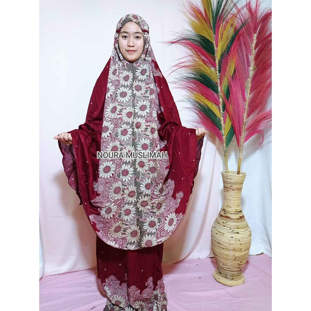 MUKENA KATUN RAYON MOTIF JUMBO DEWASA BAHAN ADEM