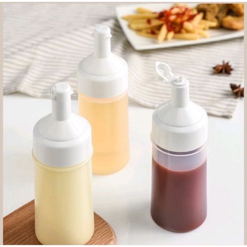 Botol plastik penyimpan saos /kecap /madu/susu cair/Putih #ready