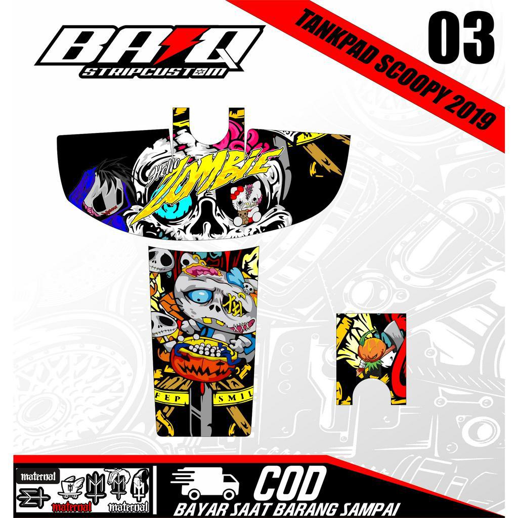 STICKER DASHBOARD TANKPAD DECKPAD SCOOPY 2019-STICKER TANKPAD SCOOPY 2019 ZOMBIE