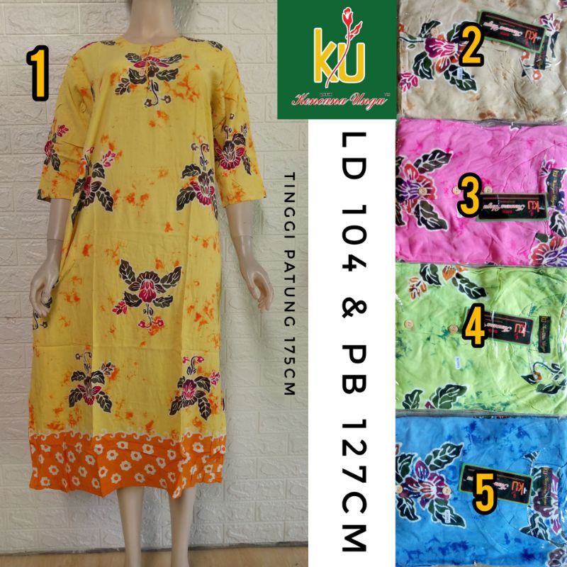 Sd Sunan-Daster Panjang Batik Kencana Ungu Sunan Label Hitam Longdress Tangan Lengan 7/8