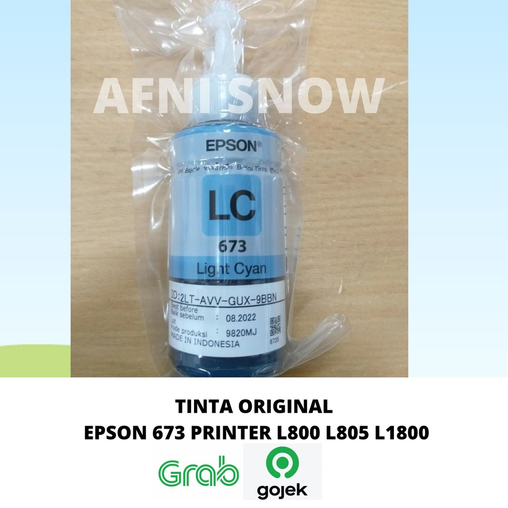 Tinta Epson Original 673 Reffil LOOSE PACK printer L1800 Light CYAN