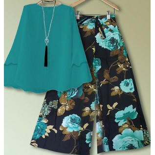 Dijual setelan st set kulot flower bunga flowy jumbo big size xxl Limited