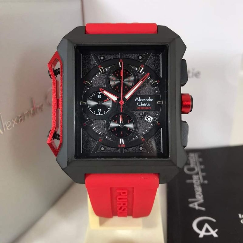 Jam Tangan Pria Alexander Christie Ac 6601 Ac6601 Cronograph Sporty Rubber Strap Garansi Resmi Alexa