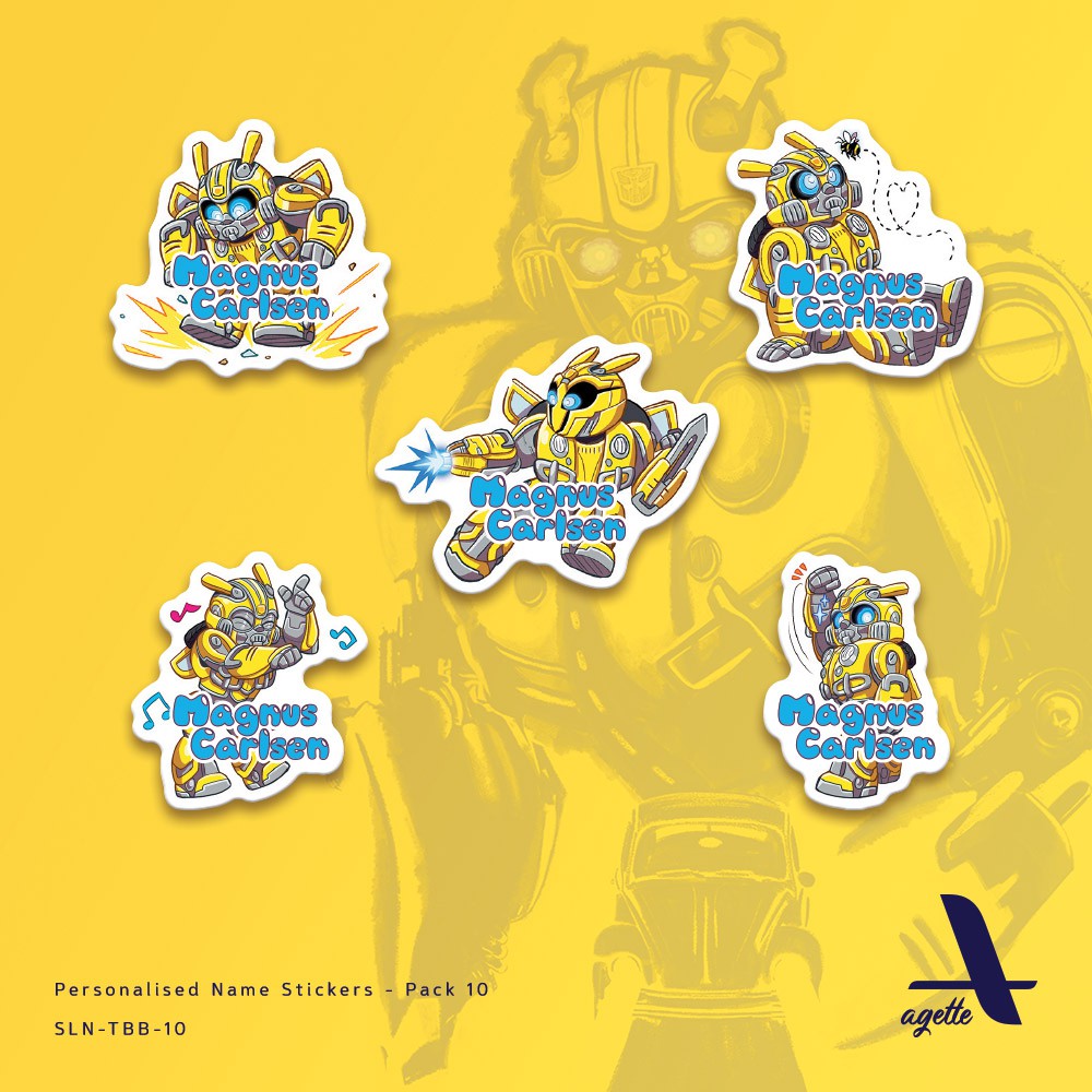 

70 PCS - Stiker Label Nama Transformers Bumblebee - 10 - Waterproof