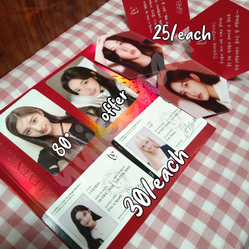 IVE leeseo gaeul liz message card id card