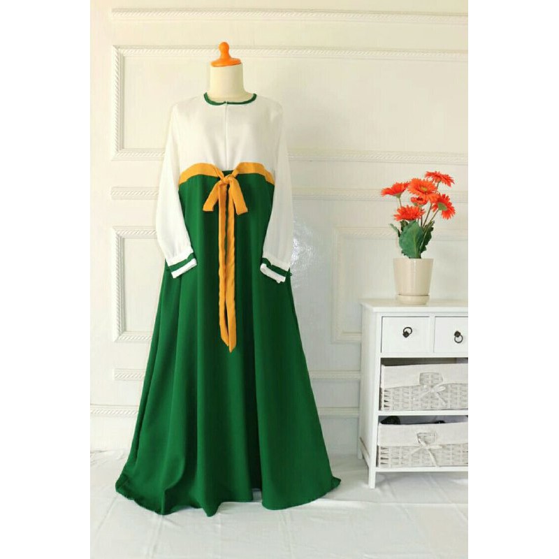 Gamis Ayama Hijau Botol