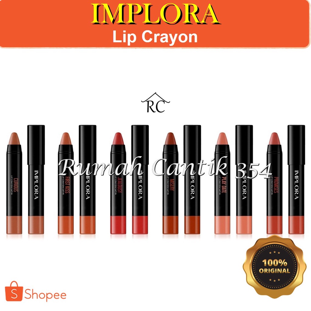 Implora Lip Crayon Satin Rumah Cantik 354 Lip Liner Yang Tahan Lama dan Memiliki Varian Warna yang Menarik