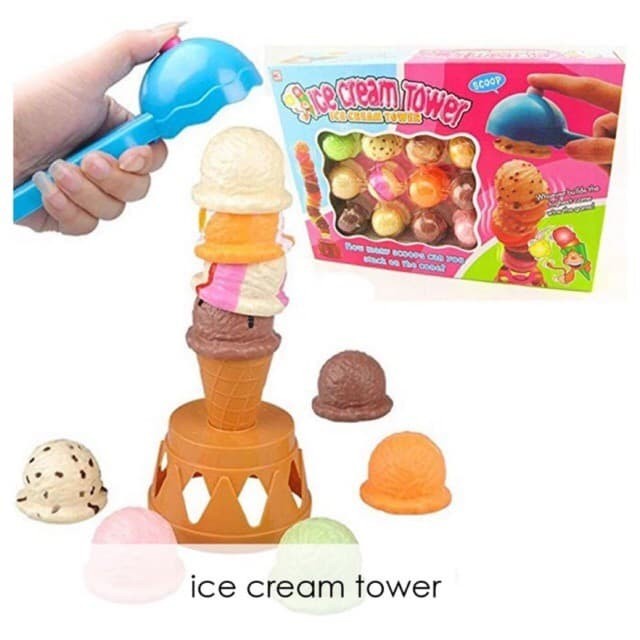 Mainan Anak Es Krim Scoop Susun Ice Cream Tower