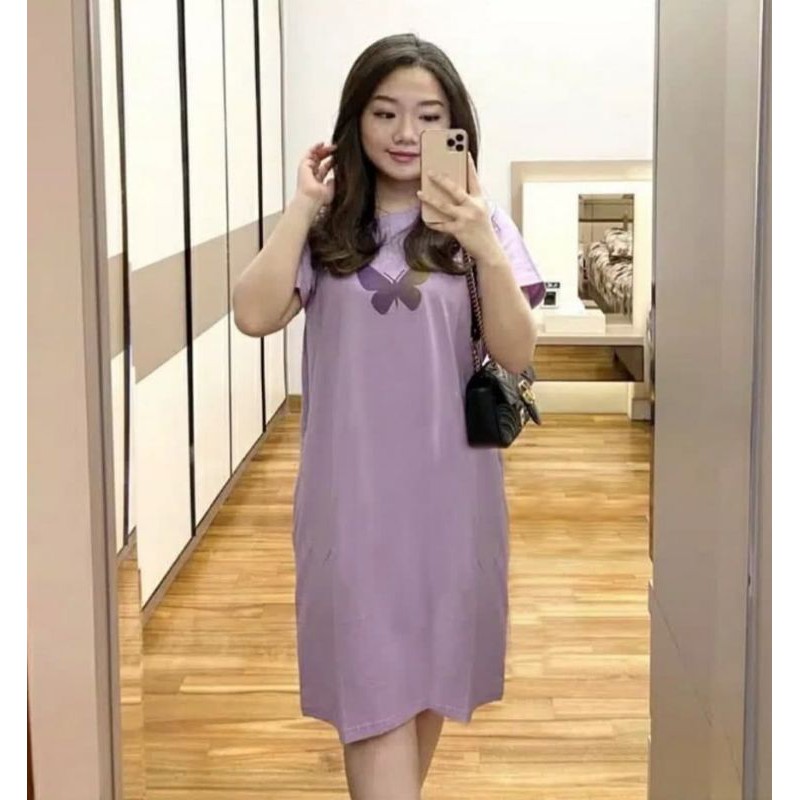 BISA COD DRES  LILAC TERBARU MIKI OVERSIZE EN