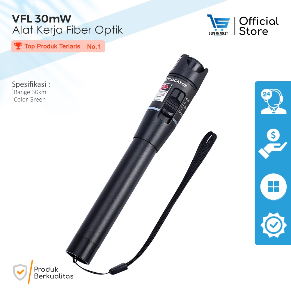 Visual Fault Locator (VFL) fiber optik 30mw