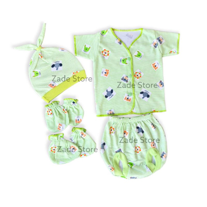 Setelan baju bayi lengan pendek newborn 0-6 bulan SNI set baju celana POP kodok topi kuncir sarung tangan kaki bayi piyama anak pendek perempuan laki-laki kaos anak motif salur kupluk bayi baru lahir