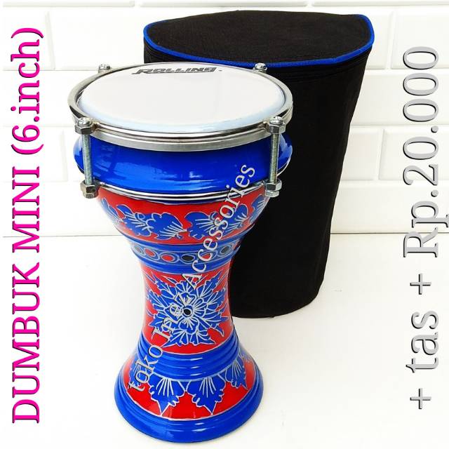 Tumbuk pinggang marawis Mini atau Gendang Anak 6.inc N.6