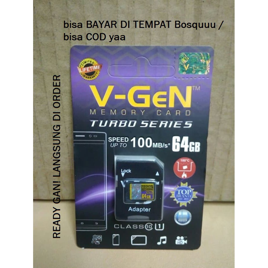 VGen 64GB MicroSD V-Gen 64 GB Turbo Class 10 Real Original Resmi VGEN Indonesia