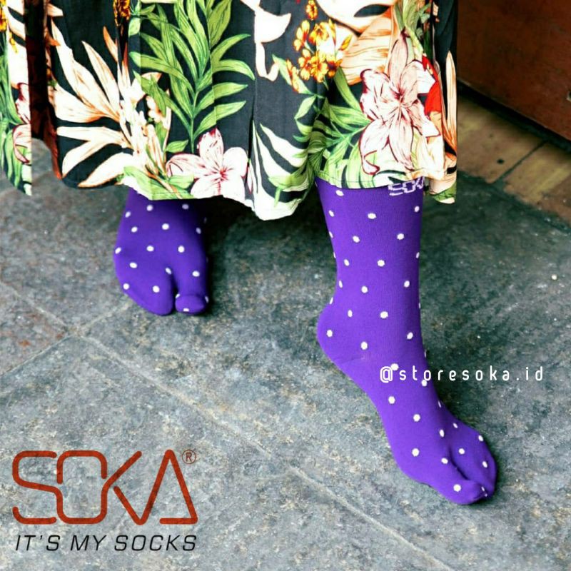Kaos Kaki SOKA Essentials Polkadot - Kaos kaki Jempol Pendek Size M Motif