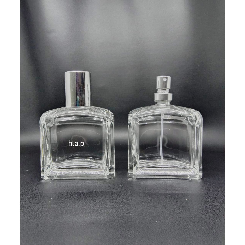 Botol Parfume Press V31656 50ml Pum Silver Tutup Full Silver Lusinan