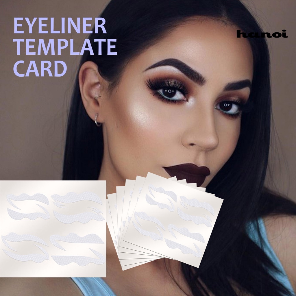 Han / 6Pcs / Kotak Kartu Stensil Template Eyeliner Akurat Ergonomis