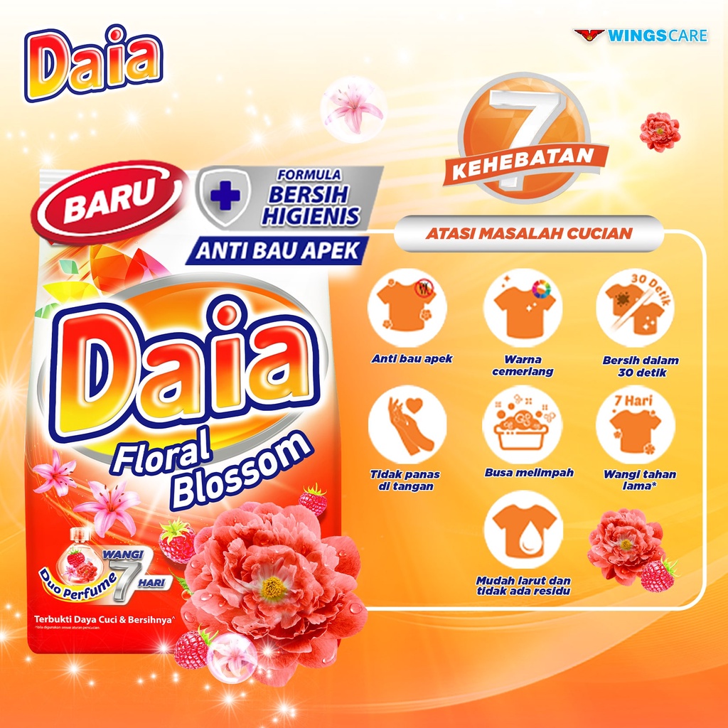 Daia Deterjen Bubuk Floral Blossom 2,7 kg x2