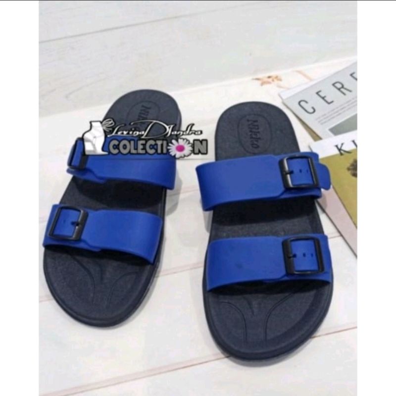 SANDAL PRIA Selop Gesper inkayani UK 39-44 dan SANDAL Sandal slop Gesper Nikko Keren ( warna bisa chat )