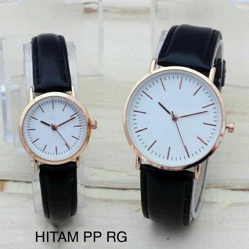 [SW] Jam tangan Couple/pasangan Strap Kulit Simple