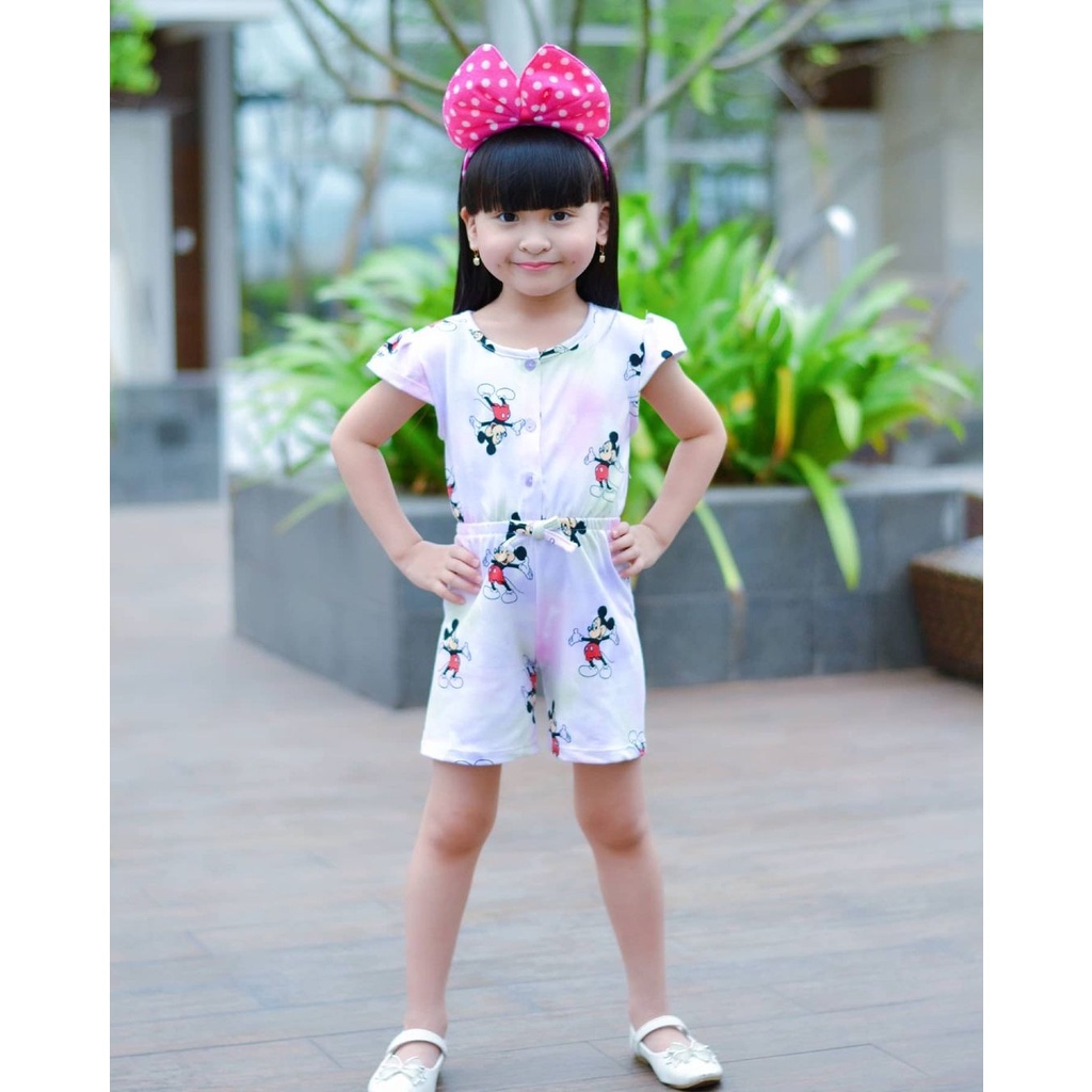 JUMPSUIT PENDEK ANAK PEREMPUAN MOTIF PATTERN 6BLN - 3TH