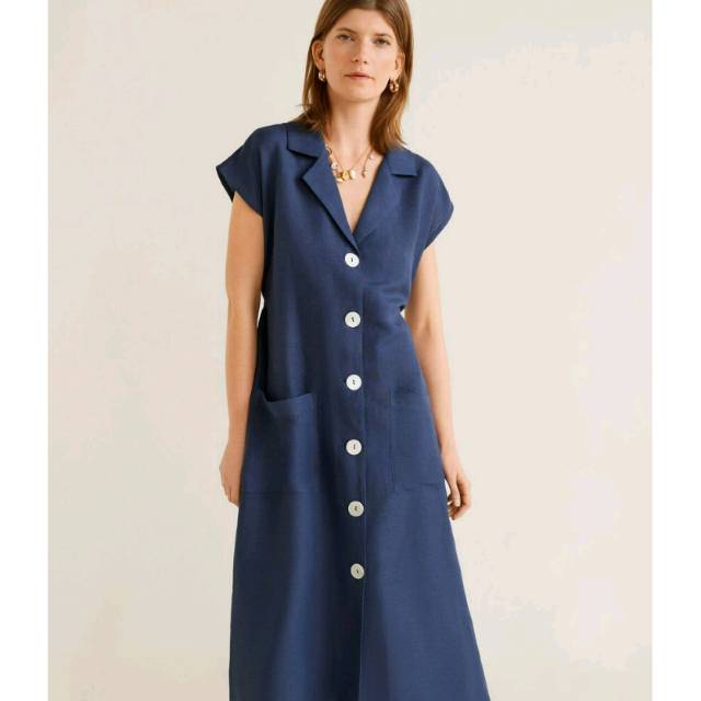 mango buttoned midi dress