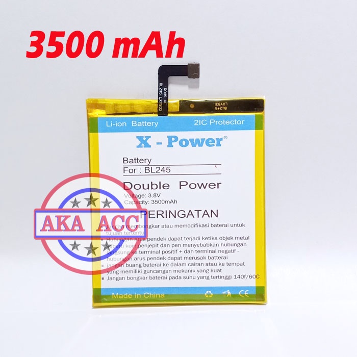 Baterai Lenovo S60a S60-a BL245 Batu Batre Tanam Double Power