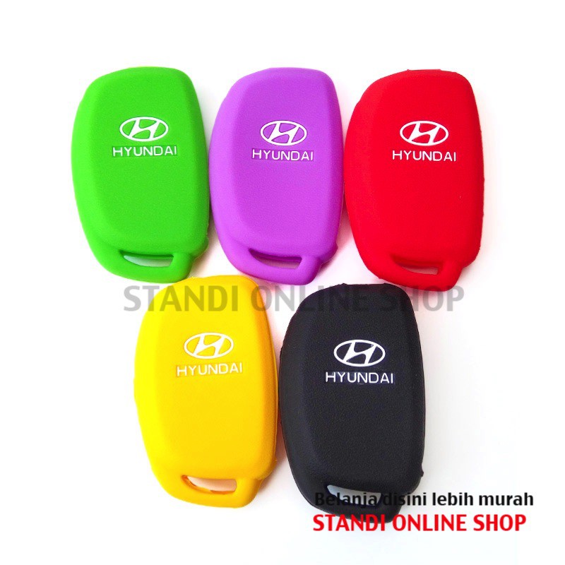 Silicone Remote Cover Kondom Kunci Keyshirt Hyundai Santa Fe 4 Tombol