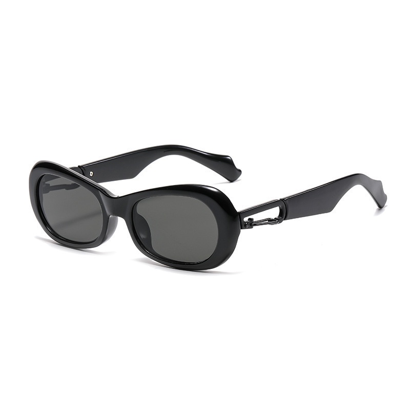 (YUZHU) COD Kacamata Gaya Korea Fashion Wanita/Pria Retro Oval Shades Hip-Hop Kacamata Pesta