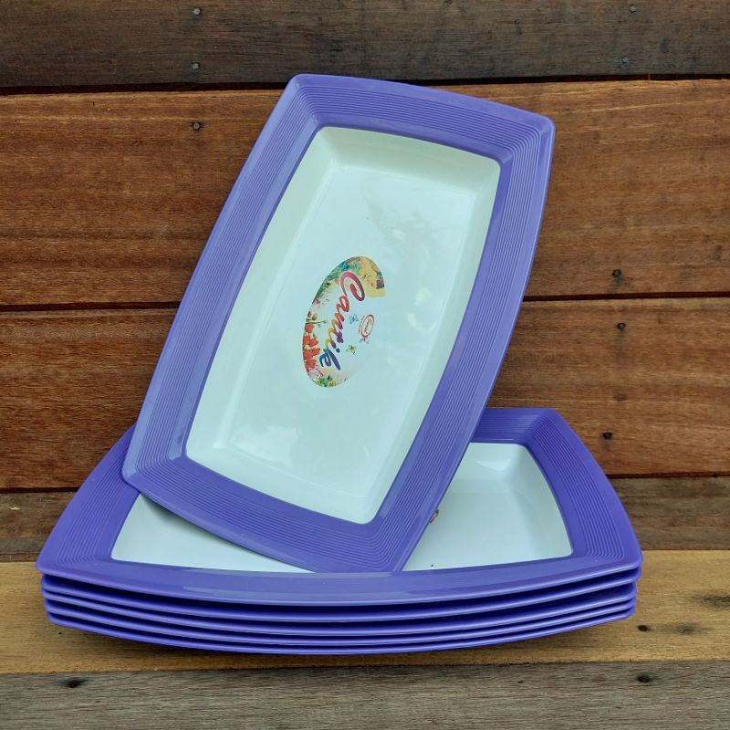 PIRING KOTAK PERSEGI PANJANG(6pcs).PIRING PLASTIK CANTIK GREAT